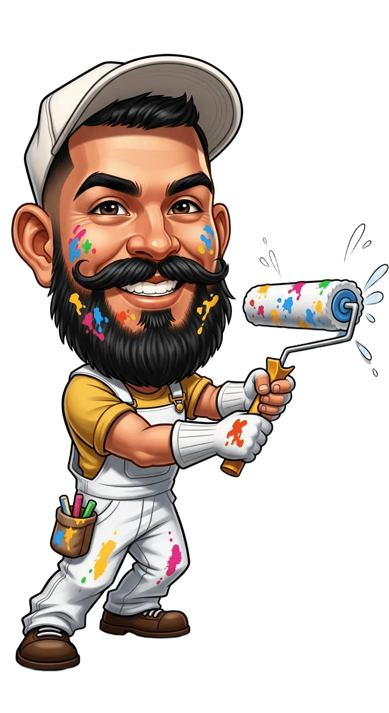 Professional Miami house painter caricature — A Painting Wizard, Inc.